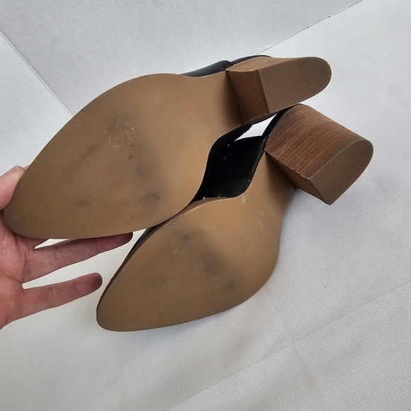 Abound Maya Black Faux Leather Block Heel Mules Pointed Toe Size 6.5M - Picture 7 of 12
